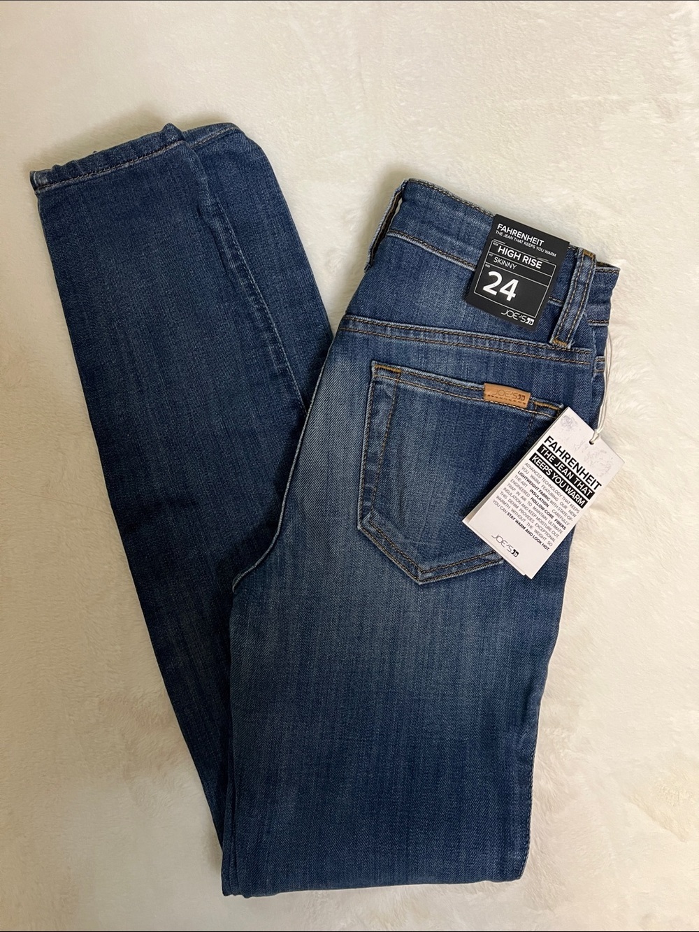 Joe’s Jeans Fahrenheit High Rise Skinny Jeans Dark Blue Wash Size 24 NEW